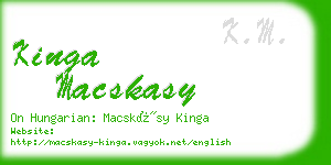 kinga macskasy business card